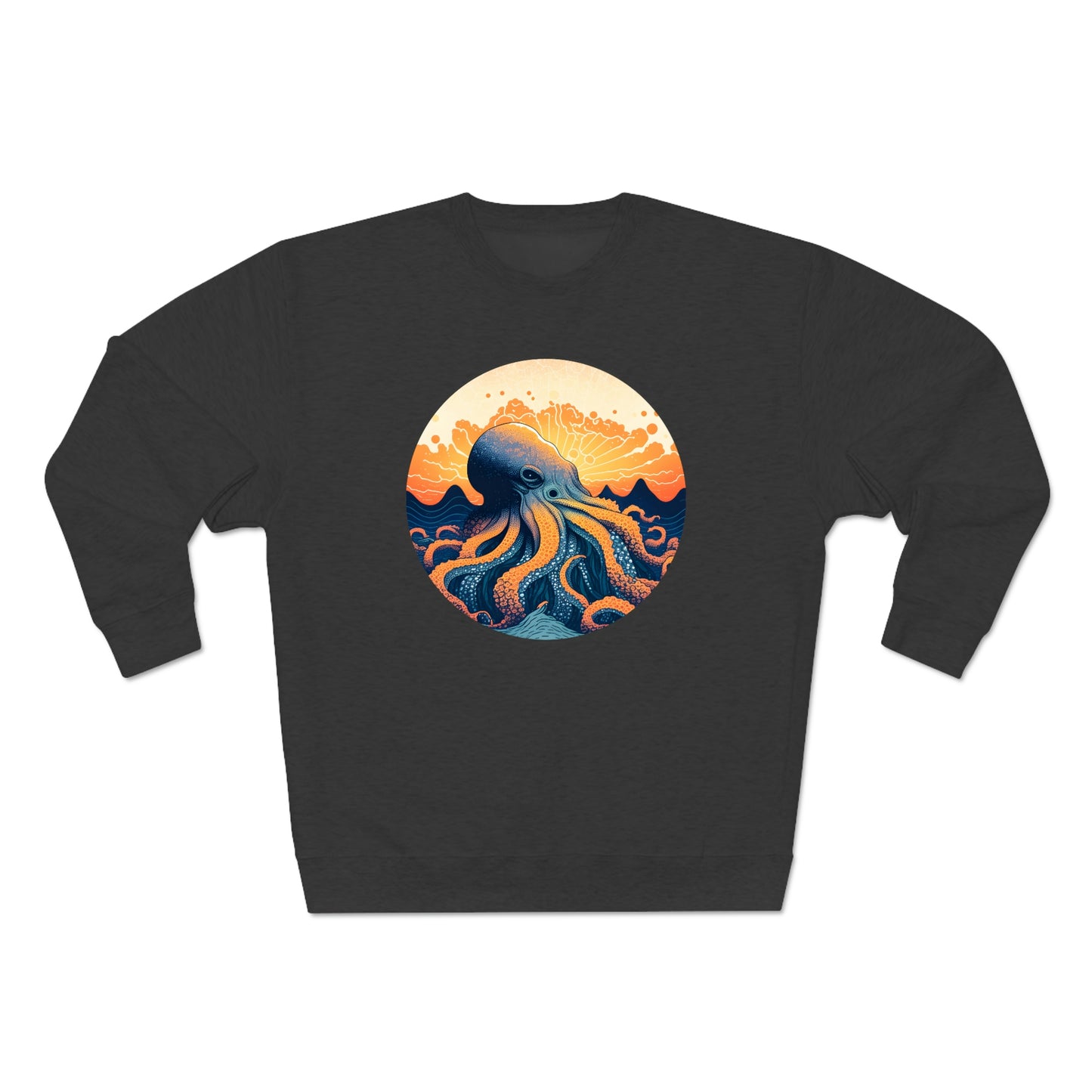 Octo-Orange Horizon - Unisex Crewneck Sweatshirt - Fowl Duck