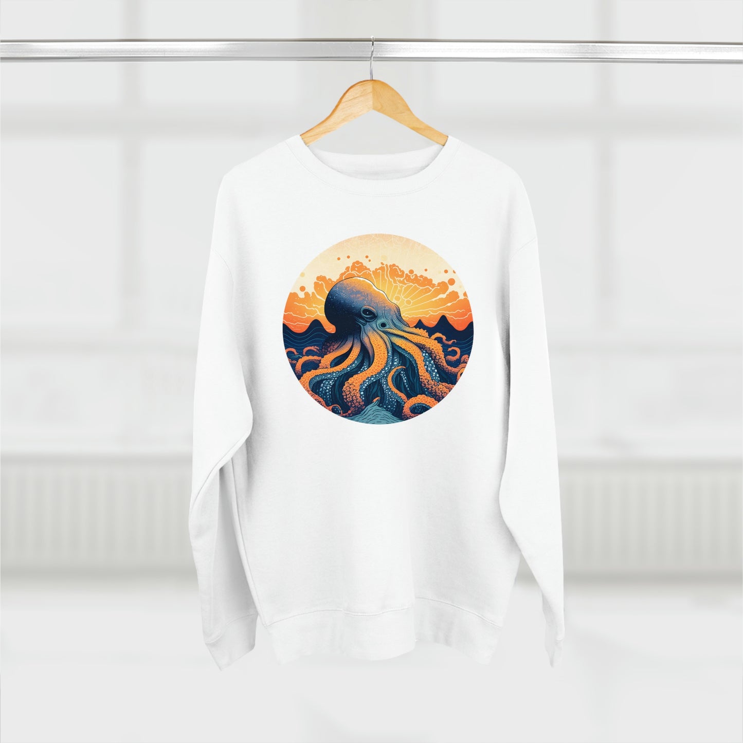 Octo-Orange Horizon - Unisex Crewneck Sweatshirt - Fowl Duck