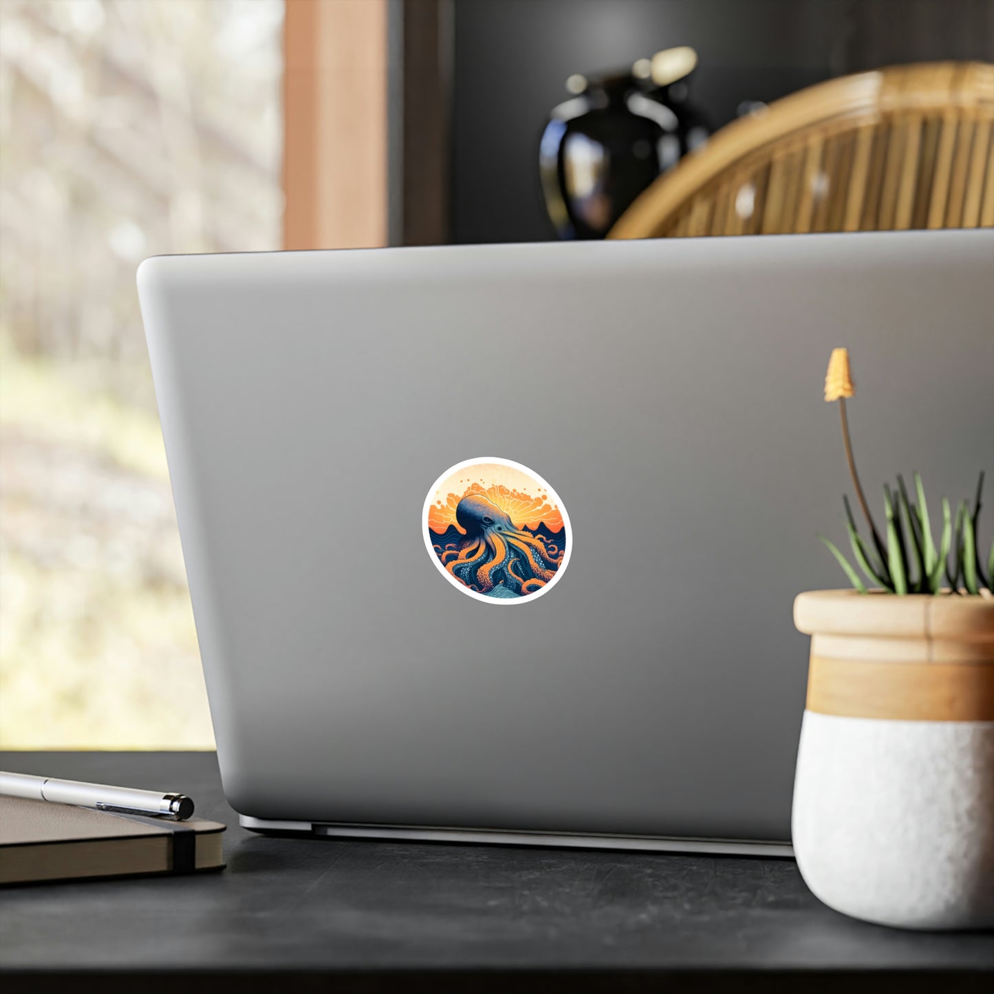 Octo-Orange Horizon - Vinyl Sticker - Fowl Duck