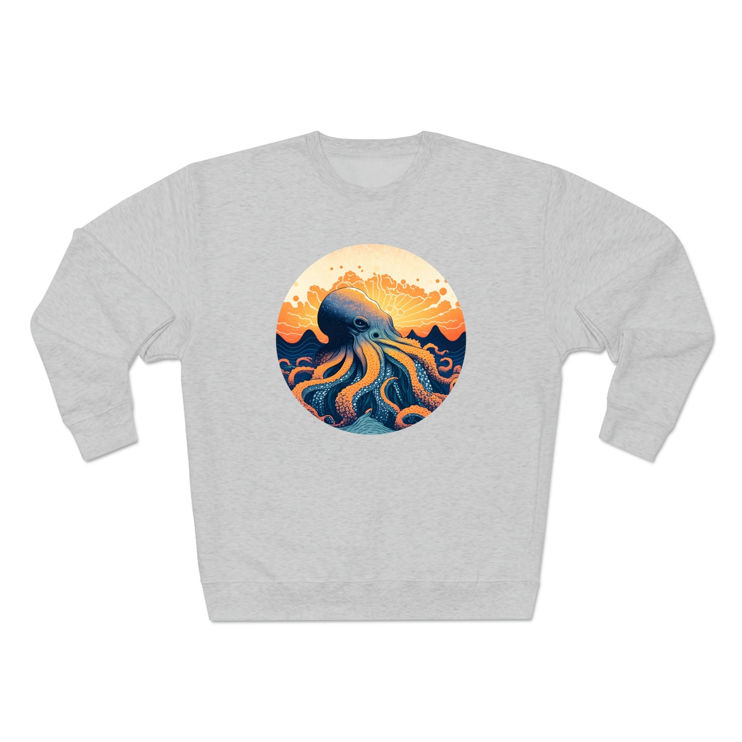 Octo-Orange Horizon - Unisex Crewneck Sweatshirt - Fowl Duck