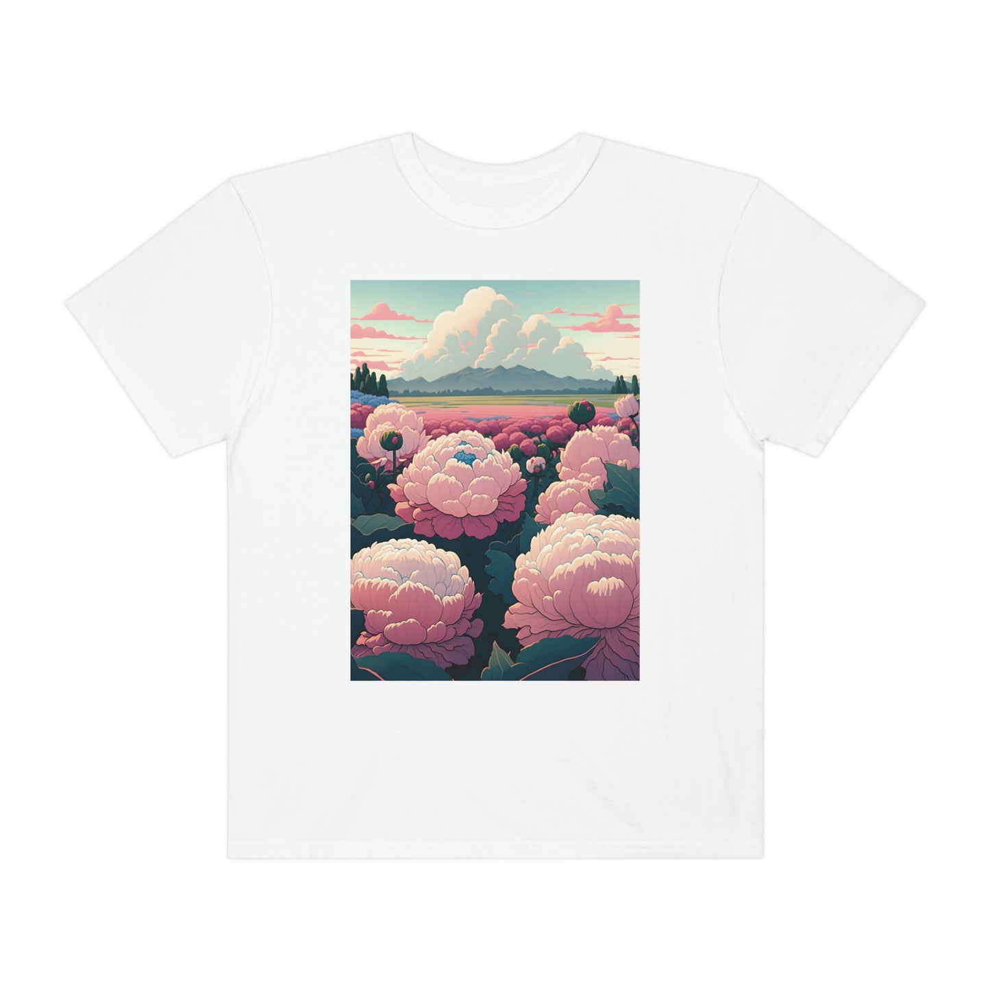 Path of Peonies - Unisex Crew Tee - Fowl Duck