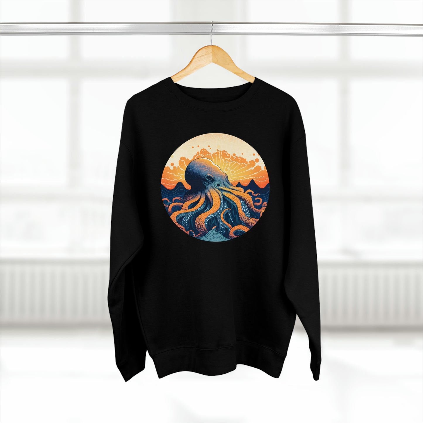 Octo-Orange Horizon - Unisex Crewneck Sweatshirt - Fowl Duck