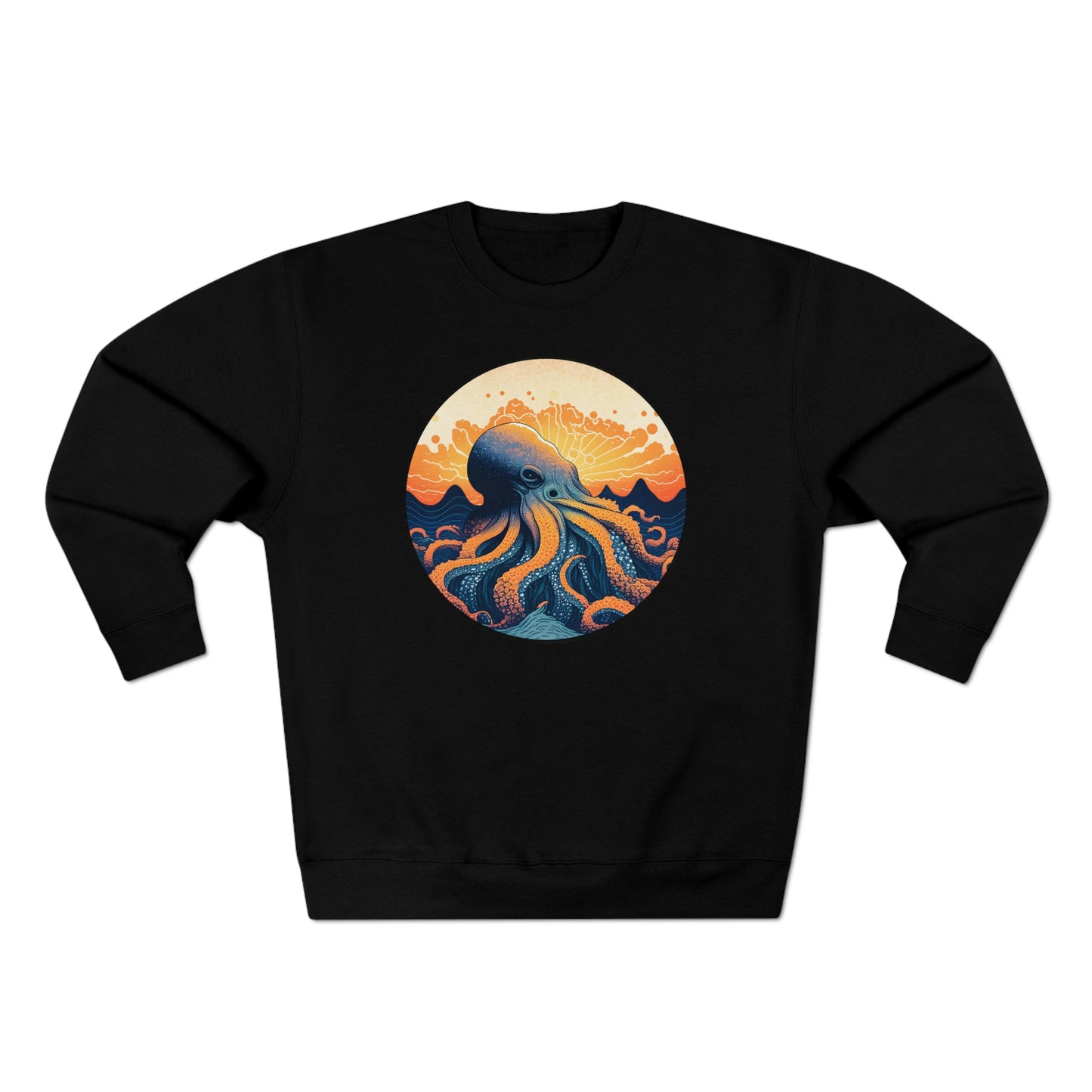 Octo-Orange Horizon - Unisex Crewneck Sweatshirt - Fowl Duck