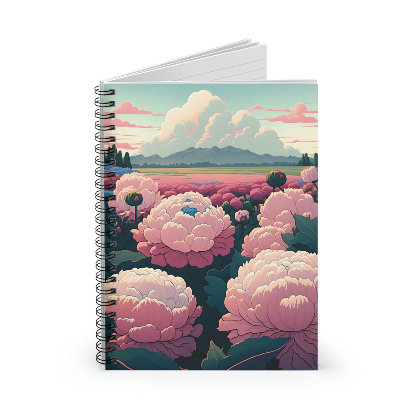 Path of Peonies - Spiral Notebook - Fowl Duck