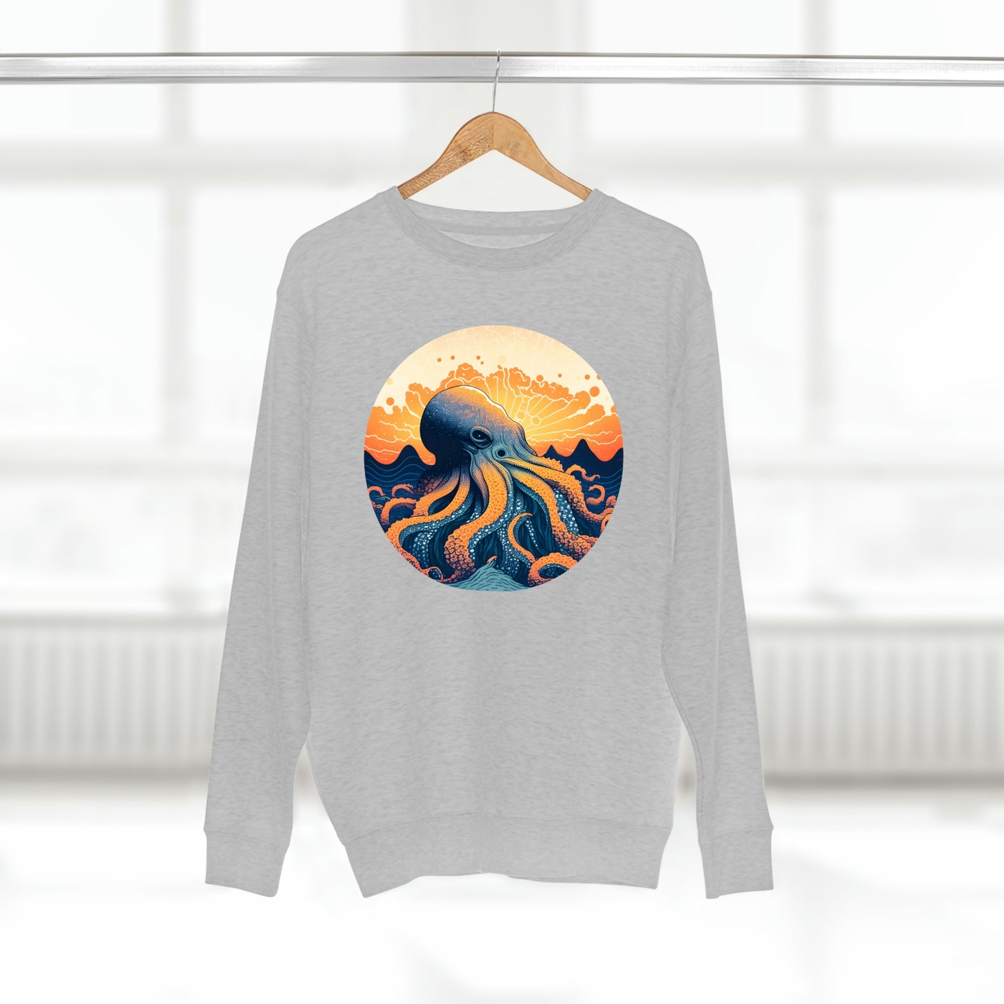 Octo-Orange Horizon - Unisex Crewneck Sweatshirt - Fowl Duck