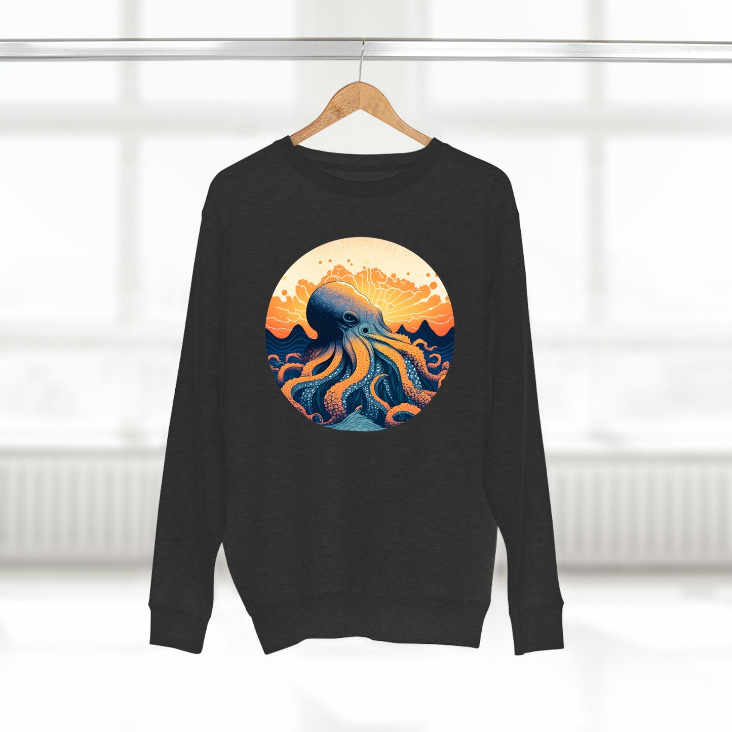 Octo-Orange Horizon - Unisex Crewneck Sweatshirt - Fowl Duck