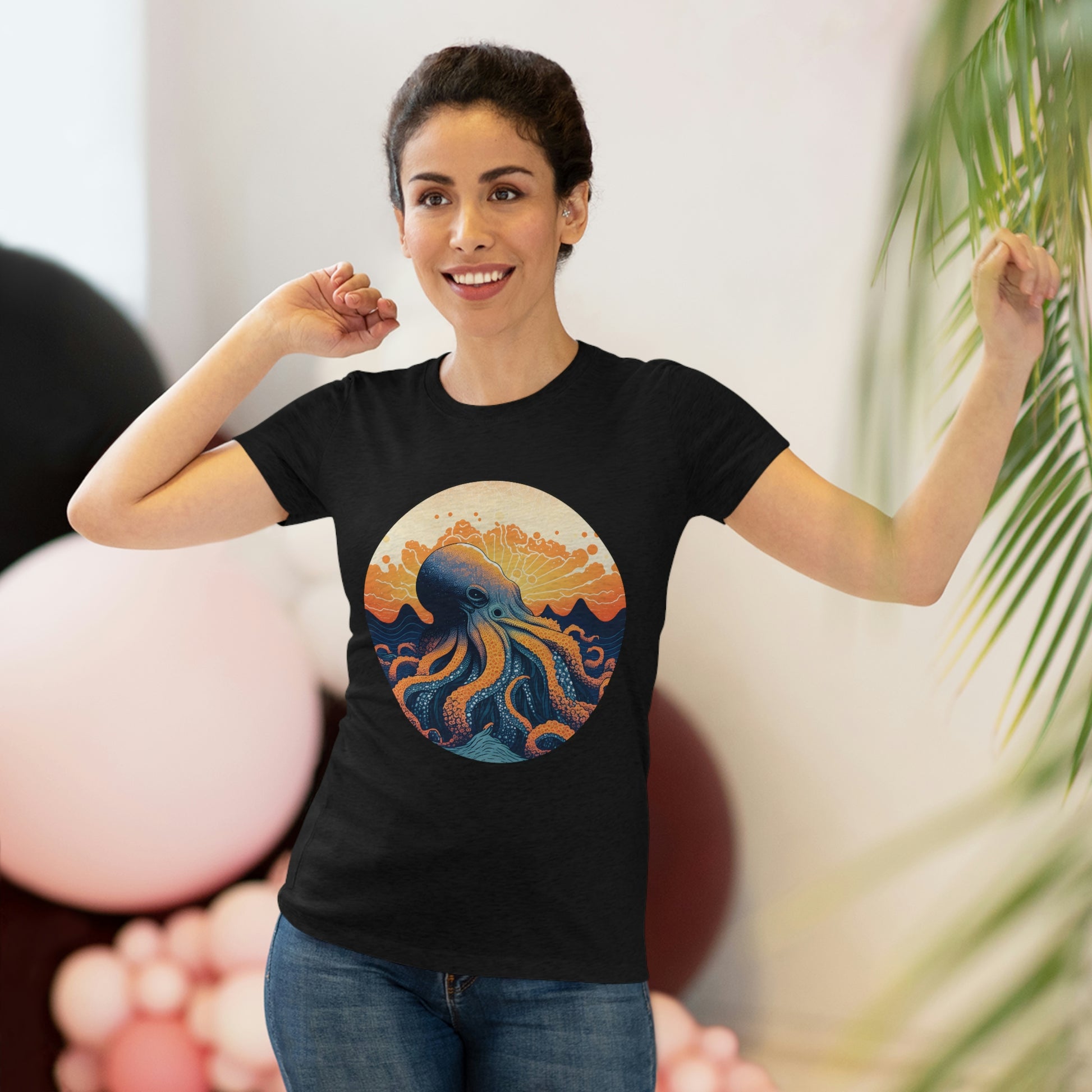 Octo-Orange Horizon - Women's Tee - Fowl Duck