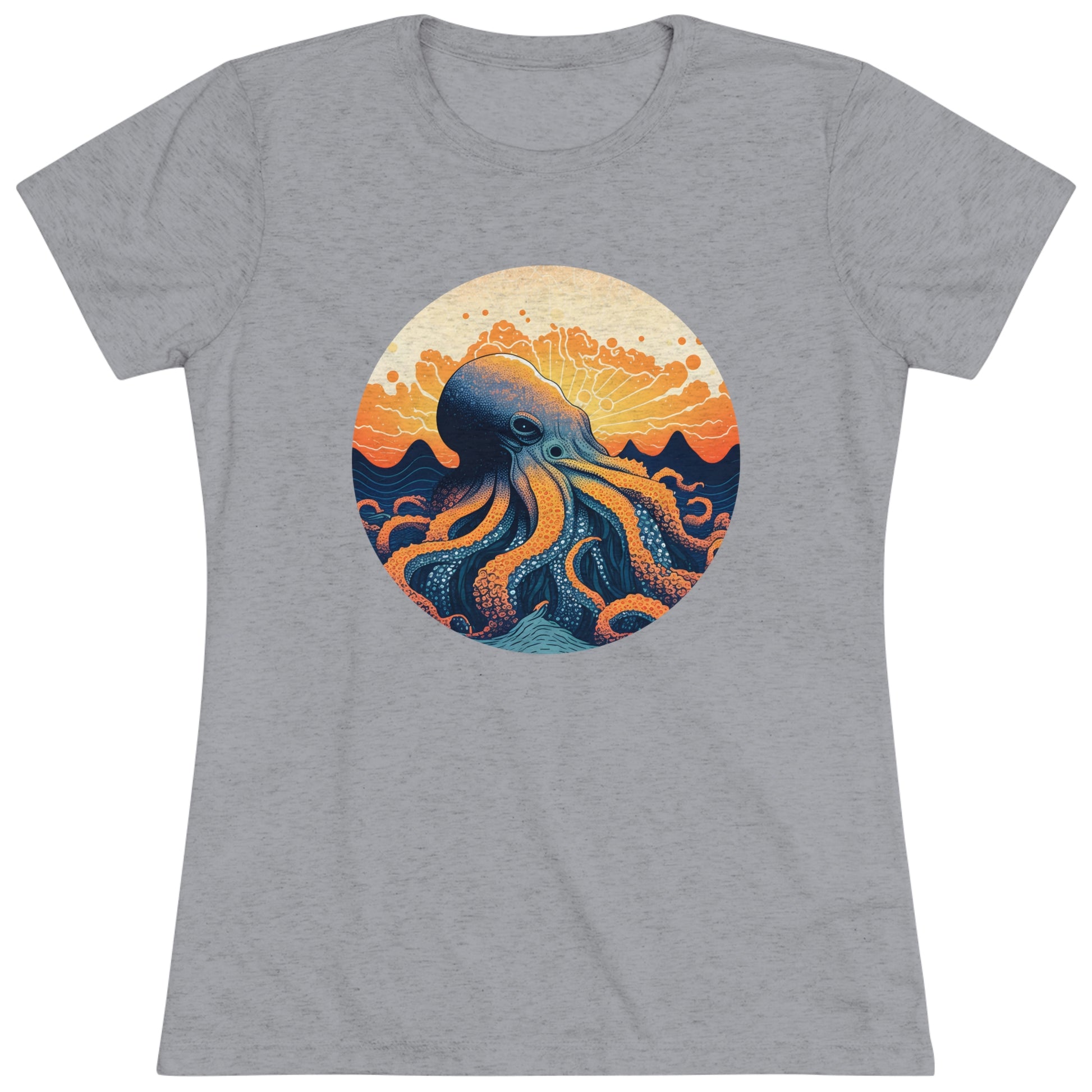 Octo-Orange Horizon - Women's Tee - Fowl Duck