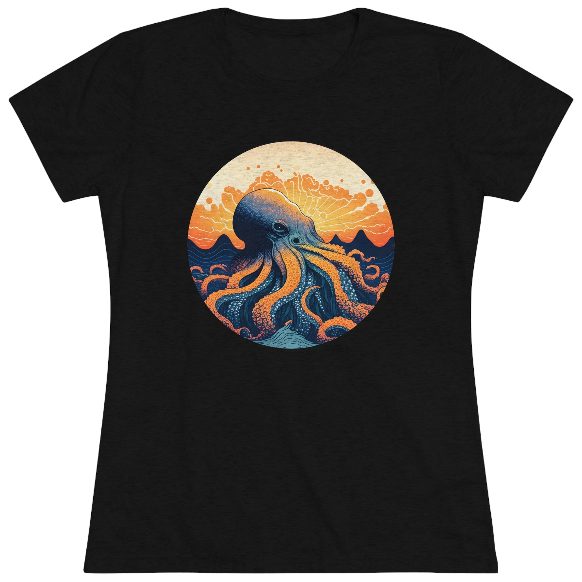 Octo-Orange Horizon - Women's Tee - Fowl Duck